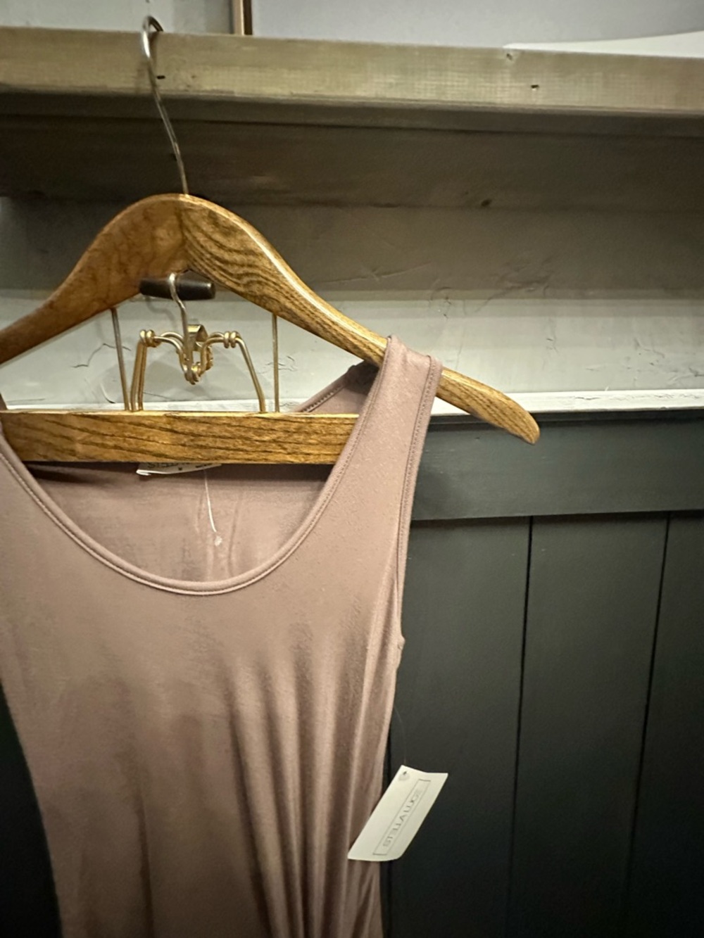 NEW Stella Luce Sleeveless Twist-Detail Tank Dress in Dusty Mauve size M - Picture 3 of 11